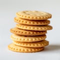 AI-generated illustration of a stack of crackers on a white background Royalty Free Stock Photo