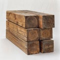 AI generated illustration of a stack of logs on white background Royalty Free Stock Photo