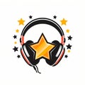AI generated illustration of a star on a pair of headphones