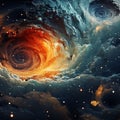 AI generated illustration of A stunning astrophotography image of a space spiral vortex