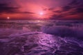 AI generated illustration of a stunning ocean with the sun rising over the horizon