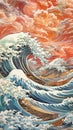 AI generated illustration of a stunning painting on canvas featuring a dramatic seascape