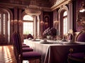 AI-generated illustration of a stylish fancy dining room