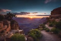AI generated illustration of sunset over Grand Canyon, Arizona, USA Royalty Free Stock Photo