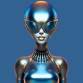 AI generated illustration of a super cool and ultra-stylish female alien