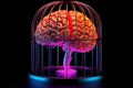 brain inside a cage, concept of mental illness
