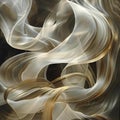 AI generated illustration of swirling white and gold colors