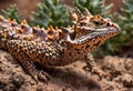 AI-generated illustration of a Thorny Devil lizard sitting on rocks Royalty Free Stock Photo
