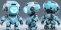 AI generated illustration of three robotic figures stand in a row