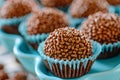 AI generated illustration of traditional Brazilian brigadeiro, a sweet chocolate truffle Royalty Free Stock Photo