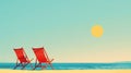 AI generated illustration of a tropical beach scene for a summer vacation poster Royalty Free Stock Photo