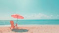 AI generated illustration of a tropical beach scene for a summer vacation poster Royalty Free Stock Photo