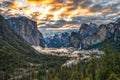 AI generated illustration of a tunnel mountain view filled with a lush, green valley Royalty Free Stock Photo