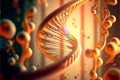AI generated illustration of two polynucleotide chains coiling around each other Royalty Free Stock Photo