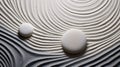 AI generated illustration of two rounded pebbles on sand creating a sense of balance and harmony