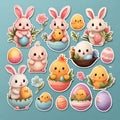 an assortment of easter cards with bunny, chicks and eggs