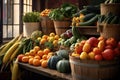 fruits and vegetables in a farmers market Royalty Free Stock Photo