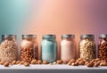 AI generated illustration of A variety of nuts, peanuts with a blurry background