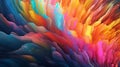 AI generated illustration of a vibrant abstract artwork with interlocking spirals of bright colors