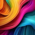 AI generated illustration of a vibrant abstract artwork with interlocking spirals of bright colors