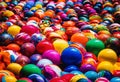 AI generated illustration of a vibrant array of colorful plastic eggs