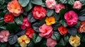 AI generated illustration of a vibrant assortment of flowers blooming in a lush garden