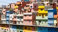 multicolored buildings on a narrow city street in mexico Royalty Free Stock Photo