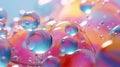 AI generated illustration of a vibrant and captivating closeup of multicolored bubbles