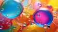 AI generated illustration of a vibrant and captivating closeup of multicolored bubbles