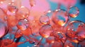 AI generated illustration of a vibrant and captivating closeup of multicolored bubbles