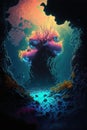 Vibrant Coral Paradise - AI Generated Illustration of Deep Sea Life 011 Royalty Free Stock Photo