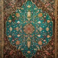 AI-generated illustration of a vibrant and detailed Persian carpet. Royalty Free Stock Photo