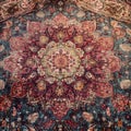 AI-generated illustration of a vibrant and detailed Persian carpet. Royalty Free Stock Photo