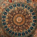 AI-generated illustration of a vibrant and detailed Persian carpet. Royalty Free Stock Photo