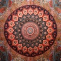 AI-generated illustration of a vibrant and detailed Persian carpet. Royalty Free Stock Photo