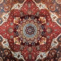 AI-generated illustration of a vibrant and detailed Persian carpet. Royalty Free Stock Photo