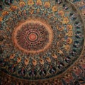 AI-generated illustration of a vibrant and detailed Persian carpet. Royalty Free Stock Photo