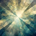 AI generated illustration of vibrant diamond-shaped design with radiant sunburst beams Royalty Free Stock Photo