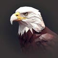 AI generated illustration of a vibrant eagle animal in a cubic art style