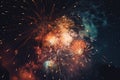 AI generated illustration of a vibrant fireworks display illuminated against a dark night sky Royalty Free Stock Photo