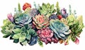 AI generated illustration of a vibrant floral arrangement featuring a collection of blooming flowers