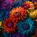 AI generated illustration of a vibrant floral arrangement featuring a colorful assortment of flowers