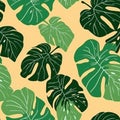 AI generated illustration of vibrant monstera leaves