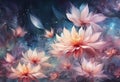 AI generated illustration of a vibrant painting of wildflowers