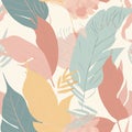 AI generated illustration of a vibrant, textured background with an abundance of leaves
