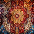 AI generated illustration of a vibrant traditional multicolored rug