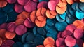 AI generated illustration of a vibrant wallpaper featuring an array of multi-colored circles Royalty Free Stock Photo