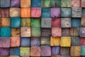 many colorful pieces of wood stacked on top of each other Royalty Free Stock Photo