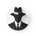 AI generated illustration of a well-dressed man in a black hat and suit Royalty Free Stock Photo