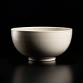 AI generated illustration of a white ceramic bowl, Song Dynasty Ru Ware (Ru Yao) porcelain